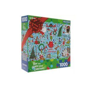 Dr. Seuss How The Grinch Stole Christmas Aquarius 1000 Piece Jigsaw Puzzle, New